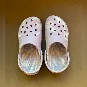 Purple Tye-Dye Crocs women’s size 7